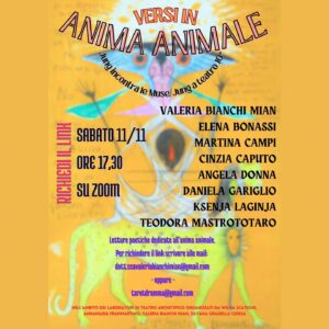 Martina Campi poesia italiana contemporanea, rassegna VERSI IN ANIMA ANIMALE (rassegna:JUNG A TEATRO